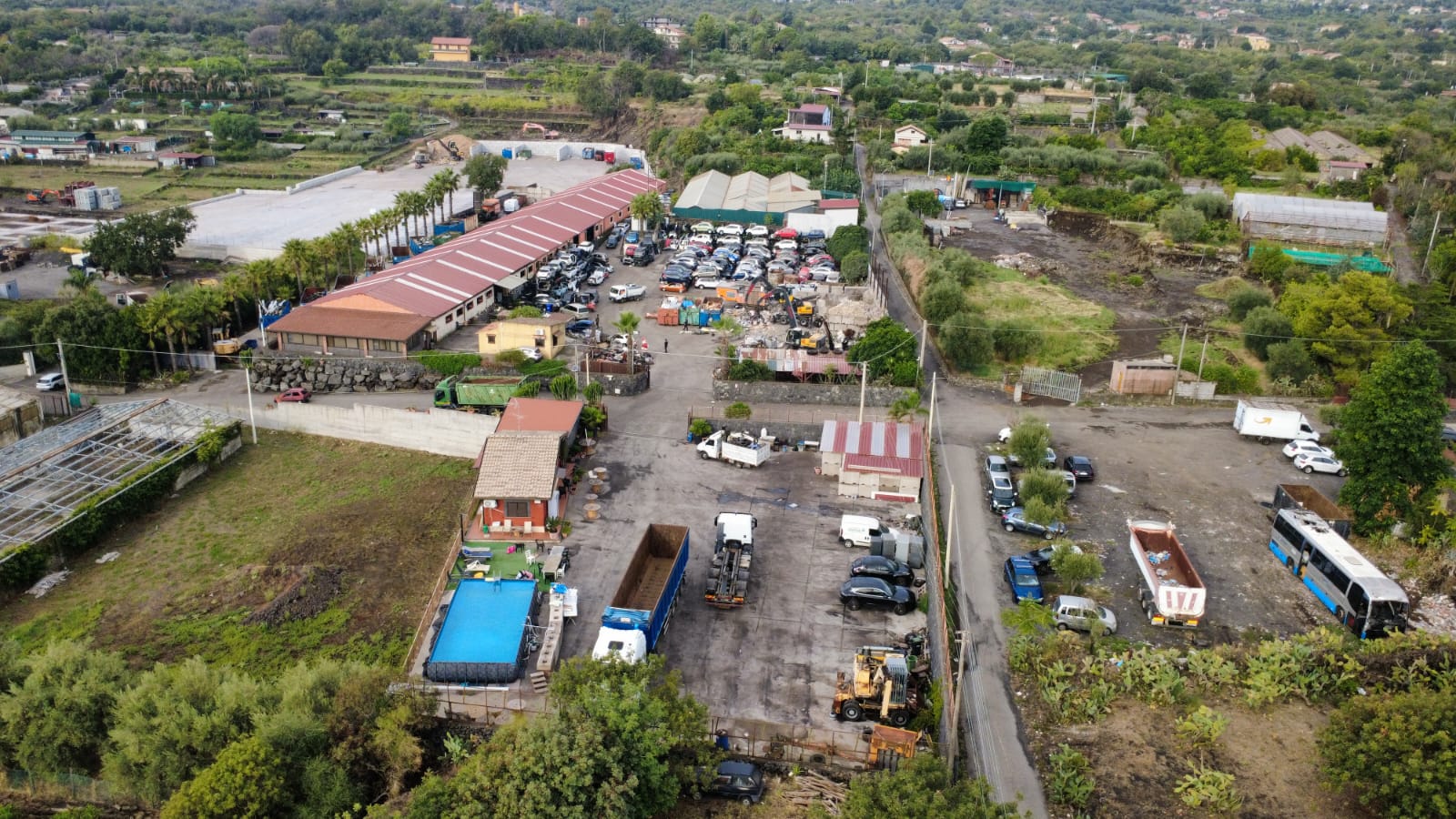 Panoramica dell’impianto Ditta Battiato Venerando a Santa Venerina